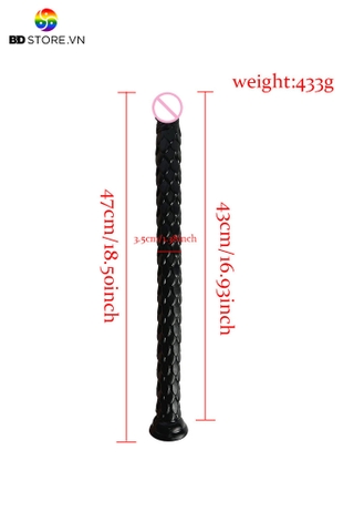 BDT693 - Long anal probe vân vảy rồng nổi 3D đế dính tường dài 47cm