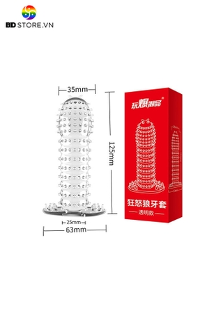 BDT701 - Bao cao su gai mềm trong suốt có đế dài 125mm