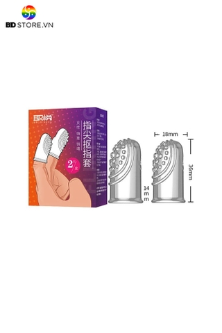 BDT717 - Bao cao su ngón tay có bi nổi đầu và vân tròn dài 36mm
