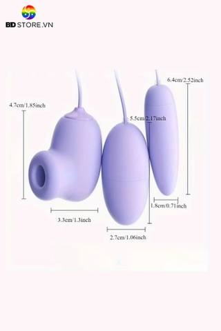 BDT806 - Trứng rung hút 2 đầu có 10 tần số sạc điện chống nước