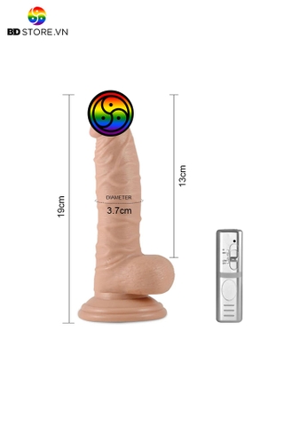BDT816 - Cu giả Love toy silicon có bìu đế hít tường dài 19cm