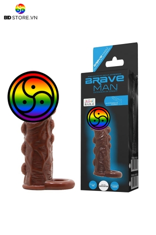 BDT830 - Cu giả rỗng ruột Brave Man đeo bìu có gai và gân nổi quanh
