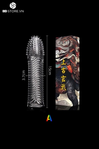 BDT886 - Bao cao su đôn trong suốt có gai và bi nổi dài 15cm