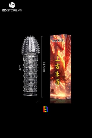 BDT886 - Bao cao su đôn trong suốt có gai và bi nổi dài 15cm