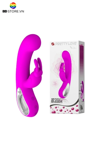 BDT977 - Máy rung tai thỏ Pretty Love sạc điện chất liệu silicon có 10 tần số