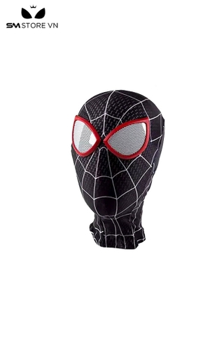 SMP100 - mũ spider man đen, đỏ thiết kế khóa kéo và chùm đầu