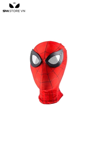 SMP100 - mũ spider man đen, đỏ thiết kế khóa kéo và chùm đầu