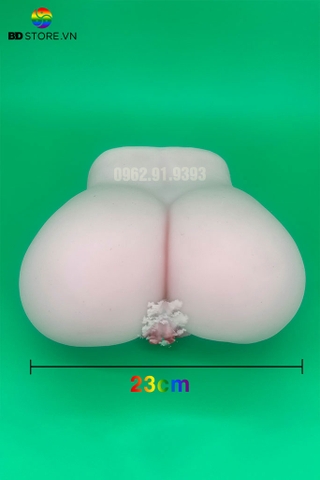 BDT443 - Mông giả silicon nguyên khối với 2 lỗ âm đạo và hậu môn