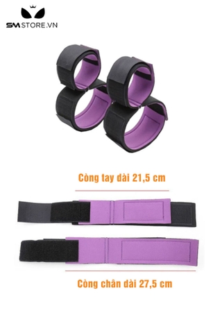 SMT280 - Còng tay tình yêu mút xốp 2 màu cố định tay chân pha