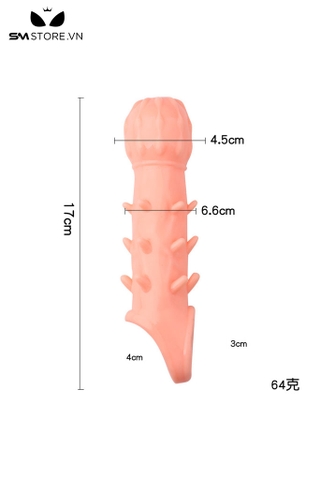 SMT3230 - Bao cao su silicon đôn dên quai đeo có gai dài 17cm