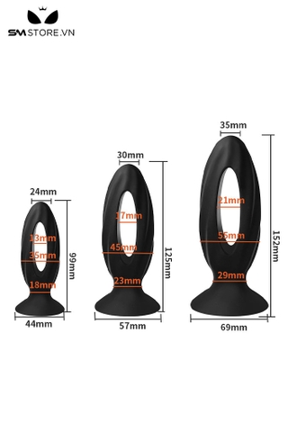 SMT3821 - Đồ chơi hậu môn butt plug rỗng trong đế dính tường có 3 size