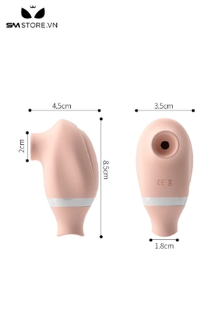 SMT3883 - Máy rung hút âm đạo mini 2 đầu có lưỡi liếm dài 8.5cm