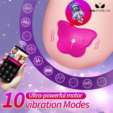 SMT4123 - Kẹp núm vú rung ngụy trang cánh bướm điều khiển qua APP