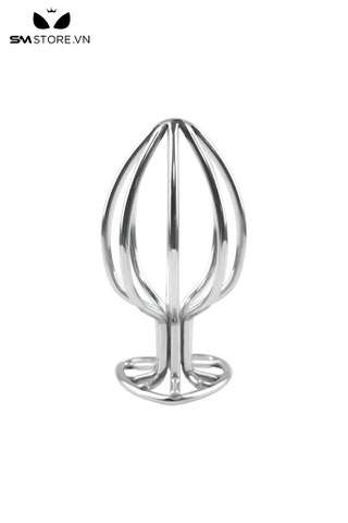 SMT4168 - Butt plug inox không gỉ rỗng đế hình trái tim đứng được và 3 size