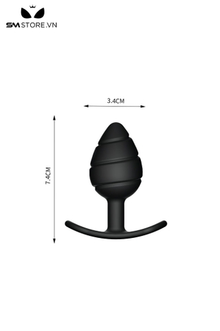SMT4177 - Đồ chơi hậu môn silicon hình thoi với sọc chéo có 3 kích cỡ