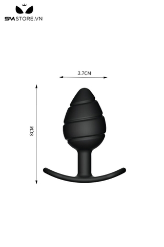 SMT4177 - Đồ chơi hậu môn silicon hình thoi với sọc chéo có 3 kích cỡ