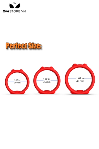 SMT4449 - Combo 3 vòng đeo gốc dương vật silicon hình tai gấu
