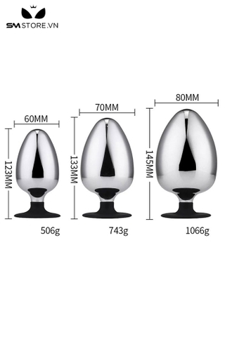 SMT4519 - Đồ chơi hậu môn butt plug bằng kim loại không gỉ dính tường