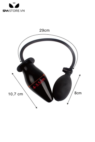 SMT118 - Anal pump silicon hình thoi màu đen size bơm 6cm