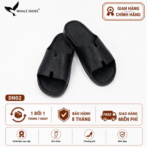 Dép nam Whale Shoes Quai Ngang Bản Khoét, Êm Chân, Đế Chống Trơn Trượt - DN02