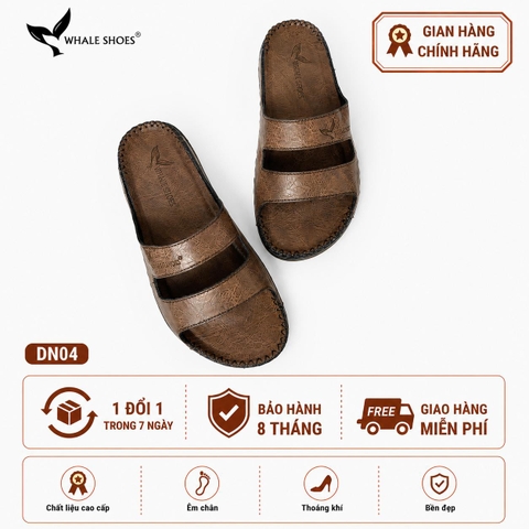 Dép nam Whale Shoes Quai 2 Nhị, Êm Chân, Dễ Mang, Đế Chống Trơn Trượt - DN04