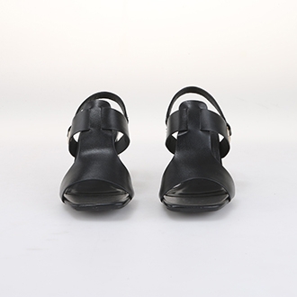 Whale Shoes SD01 - Sandal Nữ  Mũi Vuông 7cm Gót Sơn Vân Da Viền Mạ Vàng Sang Trọng, che khuyết điểm, đế chống trơn trượt