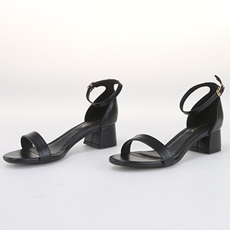 Whale Shoes SD02 - Sandal nữ mũi tròn gót vuông 4cm - kiểu dáng đơn giản bản ngang, da mềm êm chân, đế chống trơn trượt