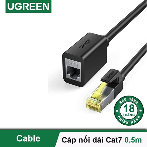 Dây cáp mạng Cat7 nối dài UGREEN NW148 - Hỗ trợ tốc độ truyền lên đến 10Gbps - Lõi đồng nguyên cất, chân tiếp xúc mạ vàng - Tuổi thọ cao, shống suy hao tín hiệu - 80413 2m