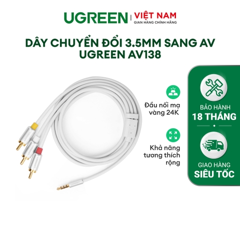 Dây chuyển đổi 3.5mm sang AV màu đen UGREEN AV138