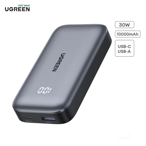 Pin sạc dự phòng 10000mAh UGREEN PB200 | Cổng sạc 2 chiều PD20W+22.5W | Sạc nhanh thông minh Power X | pin ATL | Bảo hành 18 tháng | 80700