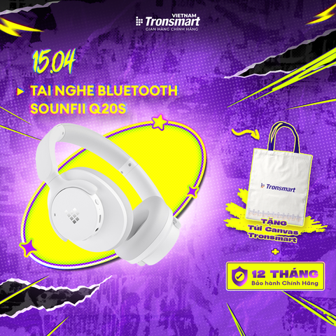 [NEW ITEM] Tai Nghe Bluetooth Tronsmart SOUNFII Q20S Chống Ồn Củ Động Lai (Hybrid ANC)| Driver 40mm | 50 Giờ | BH 12 TH