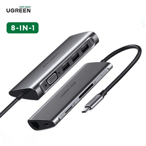 Hub Type C cho MacBook/ Laptop các thiết bị máy tính điện thoại hỗ trợ USB type C truyền âm thanh hình ảnh UGREEN CM219 - 50538