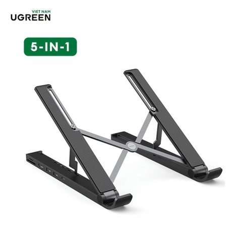 Giá đỡ laptop tích hợp HUB đa năng 5 trong 1 UGREEN 80551 - Chia các cổng Type-C, HDMI, TF / SD, 2*USB 3.0