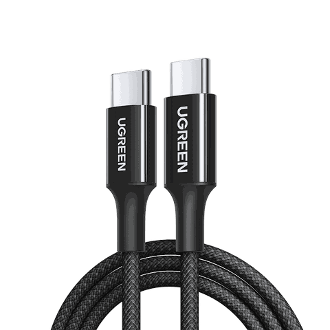 Cáp dữ liệu USB-C (35218) truyền dữ liệu giữa máy tính và điện thoại dài 1m màu trắng 5 lõi đ/k lõi 0,4-0,7mm, bọc nhựa PVC vải bện có đầu nối sẵn