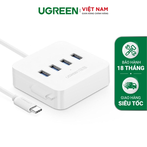 Bộ chia USB Type-C 4 cổng to USB 3 có Dây cáp hỗ trợ nguồn 1.35x3.5mm 30316 (50cm)