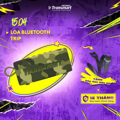 Loa Bluetooth Tronsmart Trip Chống nước IPX7 Thời lượng pin 20 giờ, tích hợp Micro - Hàng phân phối chính hãng - Bảo hành 12 tháng