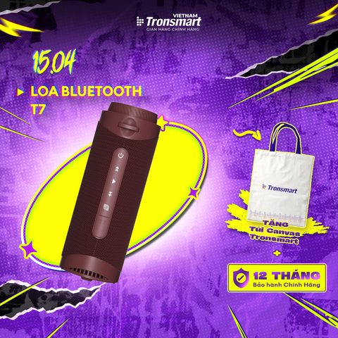 [VOUCHER 100K] Loa Bluetooth Tronsmart T7 | Công suất 30W | Chống nước IPX7 | Âm thanh siêu trầm | Bảo hành 12 tháng.