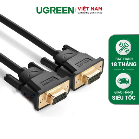 Dây cáp COM RS-232 đực sang đực dài 2-5M UGREEN DB101 - 5m-đen-20156