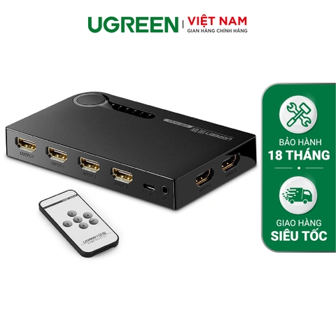 Bộ gộp HDMI 5 vào 1 ra UGREEN 40205 - Hàng phân phối chính hãng - Bảo hành 18 tháng 1 đổi 1