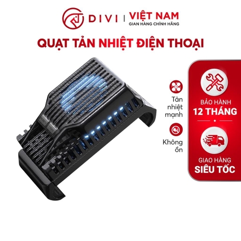 Quạt tản nhiệt điện thoại DIVI E725 LED Tản nhiệt nhanh - Hàng phân phối chính hãng - Bảo hành 12 tháng