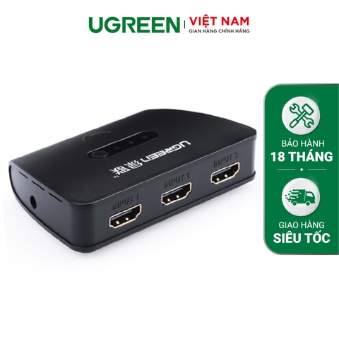 Bộ Switch chuyển mạch 3 vào 1 ra (3x1) hỗ trợ 3D UGREEN 40215