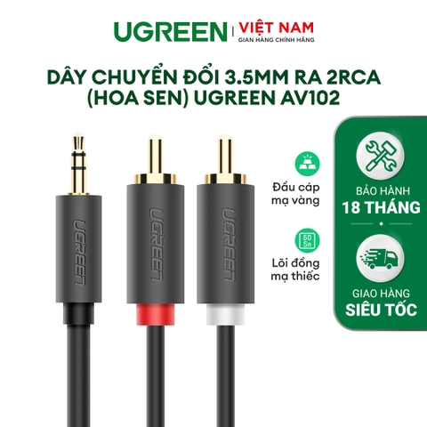 Cáp chuyển 2 đầu bông sen sang 3.5 dương AV102
