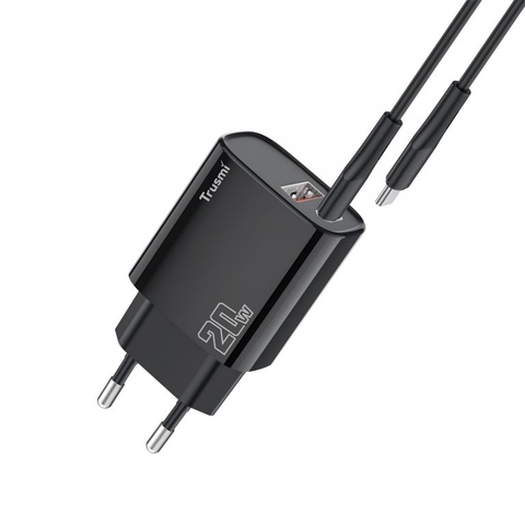 [QUÀ TẶNG KHÔNG BÁN] Củ sạc nhanh PD 20W kèm cáp Type C to Type C 20W Trusmi CH11 | 1 cổng Type C và 1 USB-A