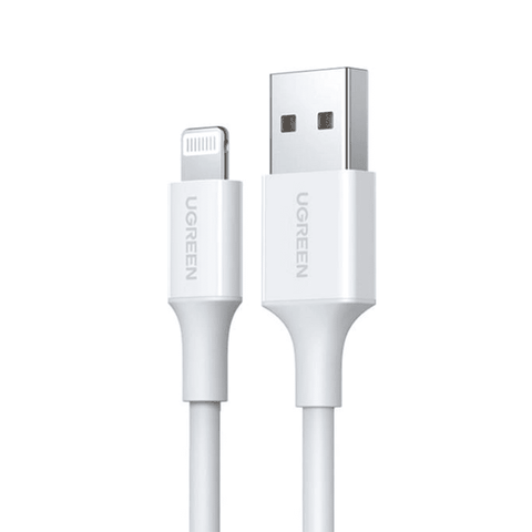 Cáp sạc Lightning chuẩn MFi UGREEN US155 - Sạc ổn định dòng 2.4A - Tốc độ truyền 480Mbps - silver-0.25m-Lightning-Bện nylon-0.25