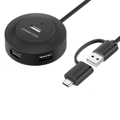 4 ports USB 2.0 Hub with Type C Adapter