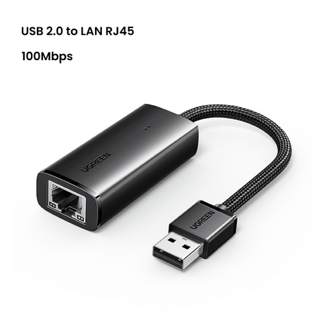 Bộ chuyển đổi USB 2.0 sang cổng mạng 10/100 Mbps, vỏ ABS đen (15632), chuyển dữ liệu và không có chức năng thu phát sóng