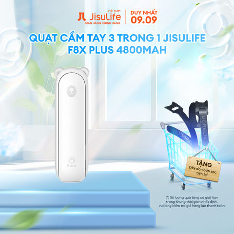 Quạt Cầm Tay 3 Trong 1 JISULIFE F8X Plus 4500mAh