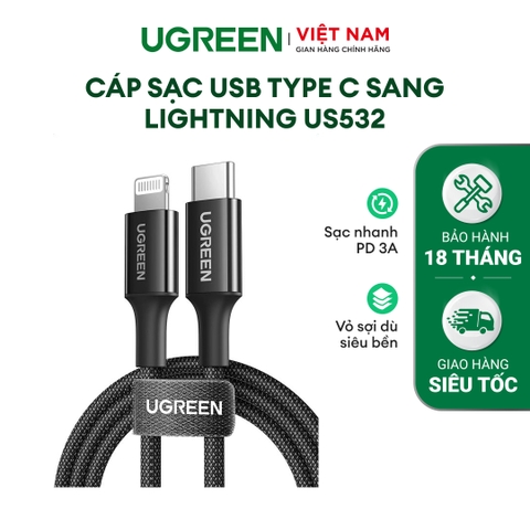 UGREEN USB-C to Lightning Cable 1m (Black)