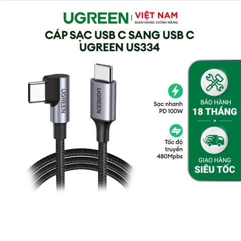 Cáp sạc nhanh C to C 100W US334 Chân Gập