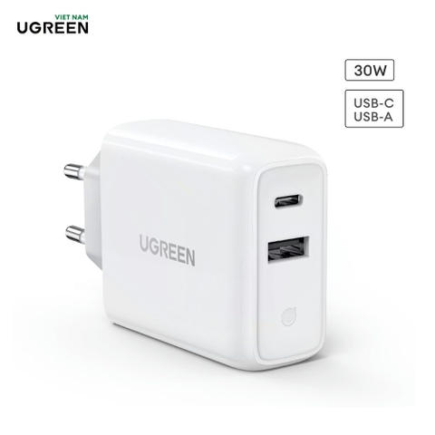 Sạc nhanh chuẩn quick charge 3.0 4.0 sạc USB A type C 36W QC4.0 màu đen Ugreen CD170 10217
